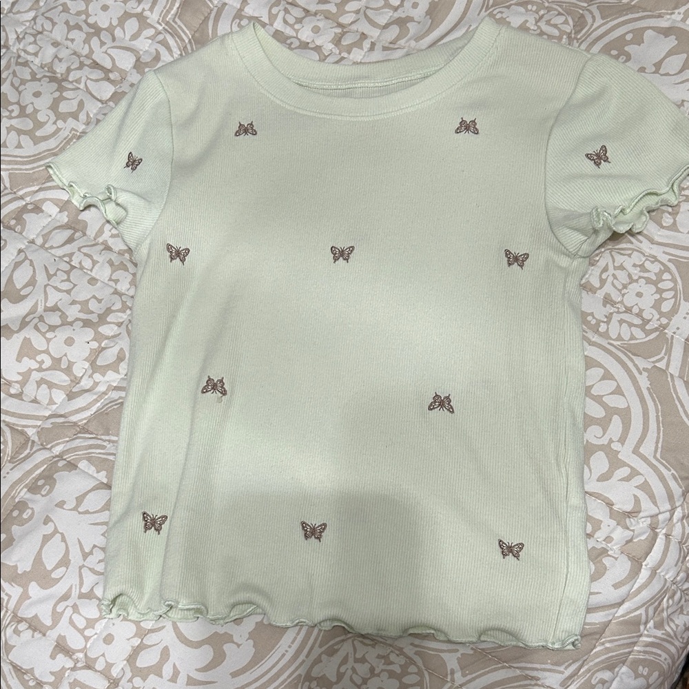 Arizona Love Light Green Butterfly Kids Tee